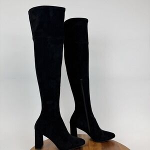 Womens Jeffrey Campbell Parisah Over The Knee Black Faux Suede Boots Size 6 M